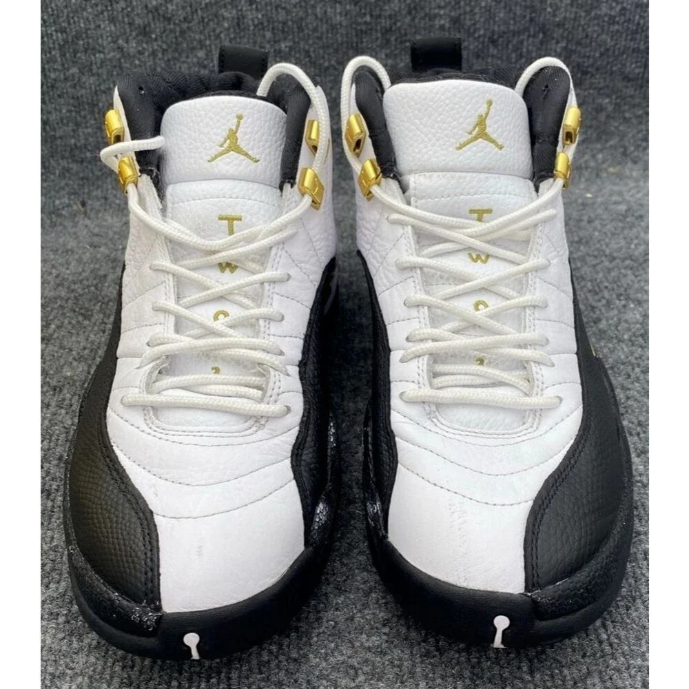 Air Jordan 12 Retro Royalty Taxi White Black Gold CT8013-170 Men Size 9 Mid Top